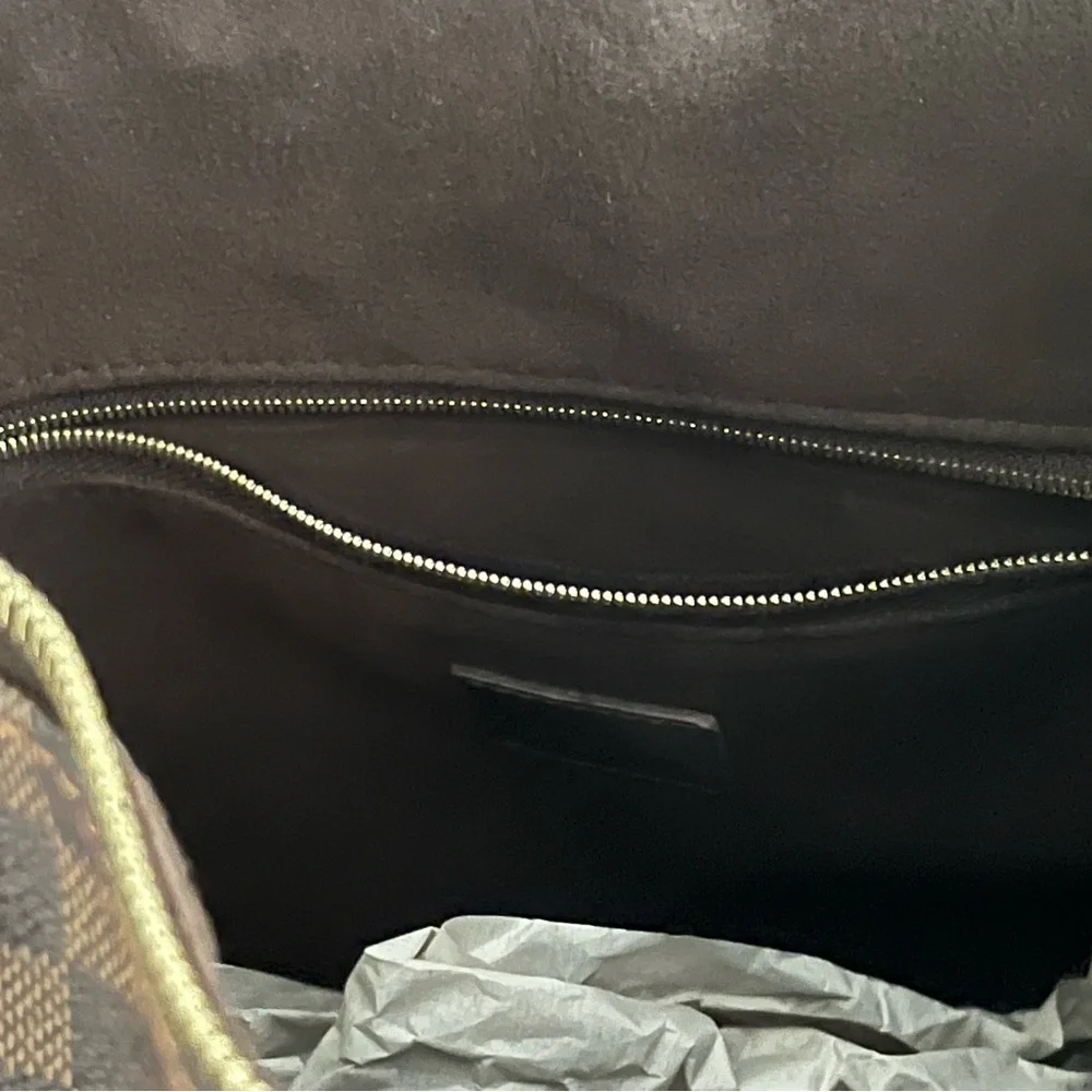 Louis Vuitton Brown Damier Ebene Shoulder Hobo with Gold Hardware